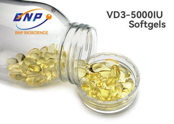 250mg OEM Bổ sung Vitamin D3 trong suốt 5000 IU Softgels